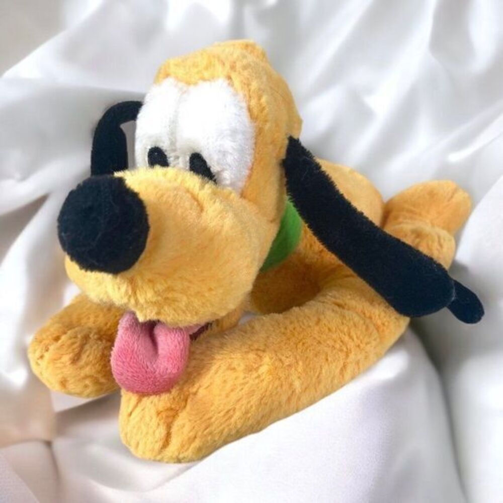 Disney Parks Pluto Plush Dog Laying Down Mickey Mouse Stuffed Animal Toy
